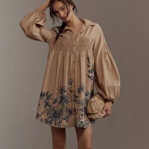 Maeve Smocked Shirtdress